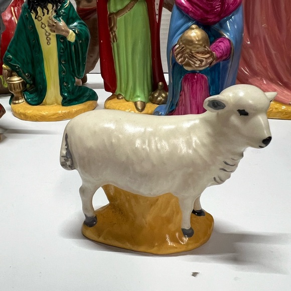 Christmas Nativity Vintage Holland Mold Set Piece Hand Painted Large 16 Pieces - Picture 15 of 16